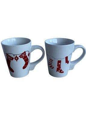 Classic Ceramics California Pantry by Julie Scott 11-12 oz. White Holiday Mugs